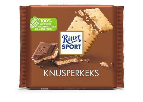 Ritter Sport Butterkeks Schokoladentafel mit quadratischem Keks
