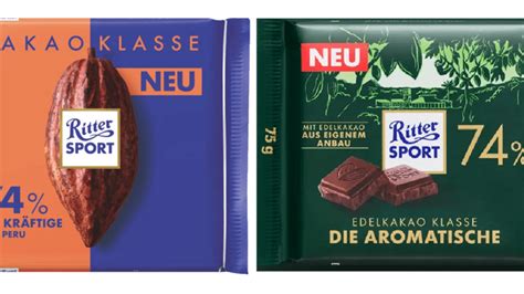 Ritter Sport Tafeln und Milka Tafeln zum Vergleich