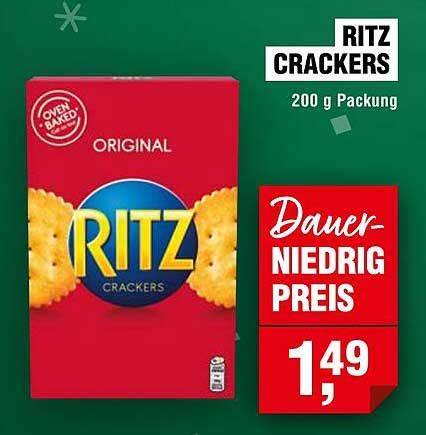 Ritz Crackers Packung und Nahaufnahme der Lochmuster