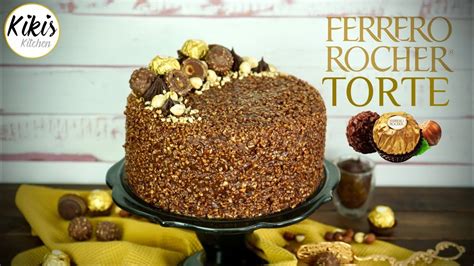 Rocher Torte - angeschnitten und dekoriert auf einer Etagere