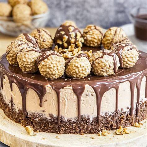 Rocher Torte mit Sauerkirschen und Haselnussblättchen