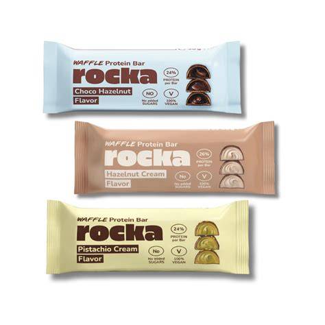 Rocka Nutrition Waffle Protein Bars Sortiment