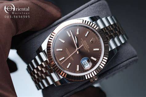 Rolex Datejust Chocolate Dial Nahaufnahme Zifferblatt
