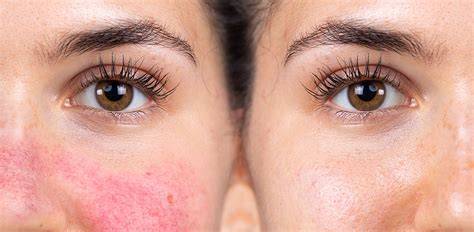 Rosacea im Gesicht - betroffene Hautpartien