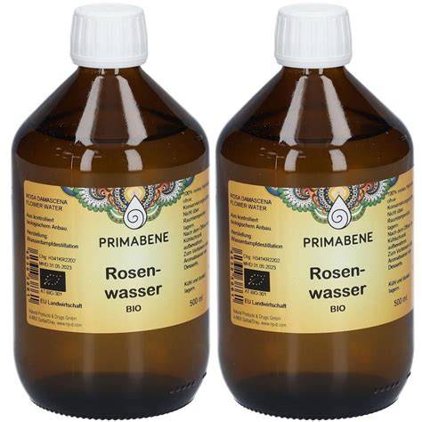 Rosenwasser und Orangenblütenwasser in Glasflaschen