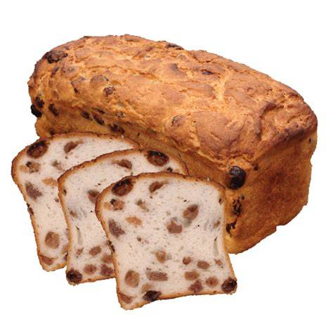 Rosinenbrot ohne Zucker frisch gebacken auf Holzbrett mit Zutaten