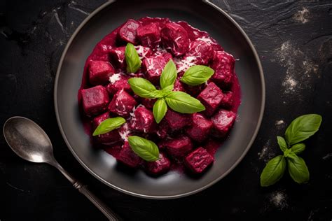 Rote Bete Gnocchi in Butter geschwenkt