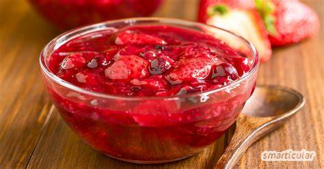 Rote Grütze Nährstoffe und Zutatenfoto