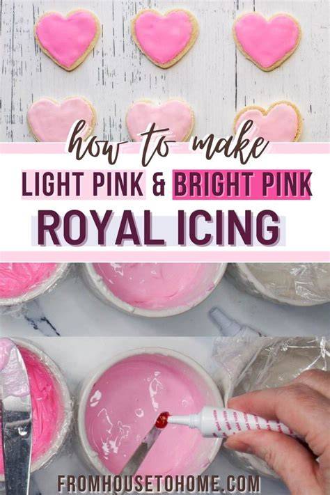 Royal Icing in rosa und weiß, Dekorationswerkzeuge