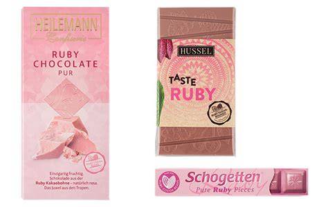 Ruby-Schokolade Tafeln und Raspeln