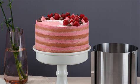 Runde Springform mit Backfolie und Tortenring für Rührkuchen