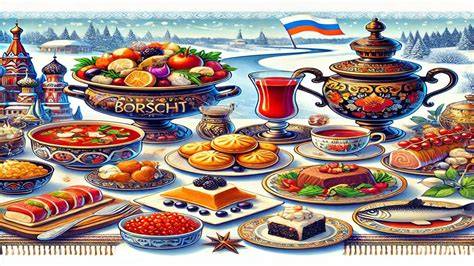Russische Küche: Berühmte Torten und Gebäckklassiker mit Beschriftung