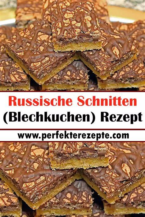 Russische Schnitten - Schichtaufbau (Teig, Nuss-Baiser, Kuvertüre)