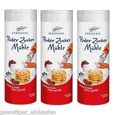 Südzucker Puderzucker Mühle im Einsatz auf Kuchen und Gebäck