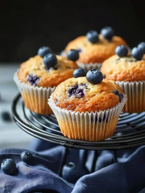 Saftige Blaubeermuffins ohne Zucker: Querschnitt