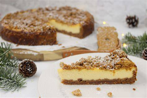 Saftiger Apfel-Käsekuchen mit Mandeln und Spekulatius