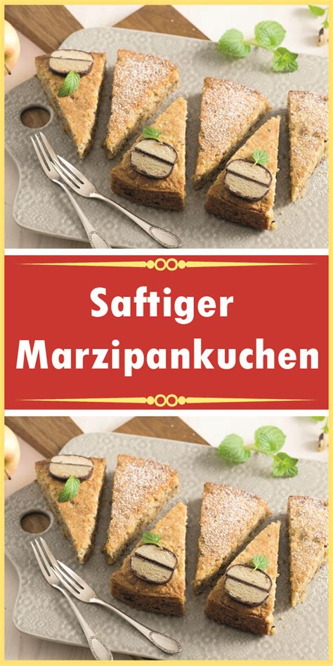 Saftiger Marzipankuchen im Anschnitt