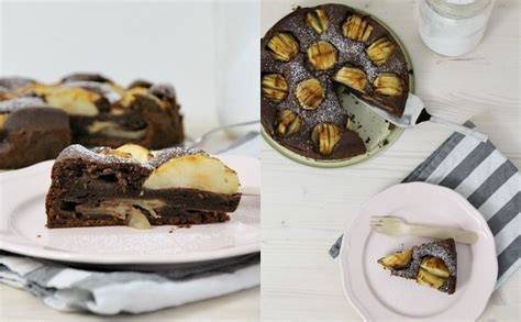 Saftiger Schoko-Apfelkuchen aufgeschnitten