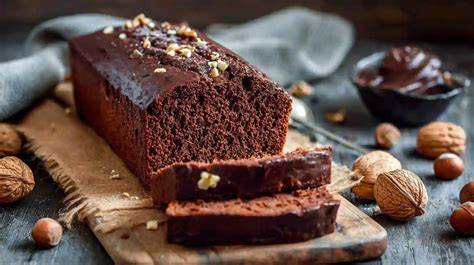 Saftiger Schoko-Nuss-Kuchen mit glänzender Schokoladenglasur