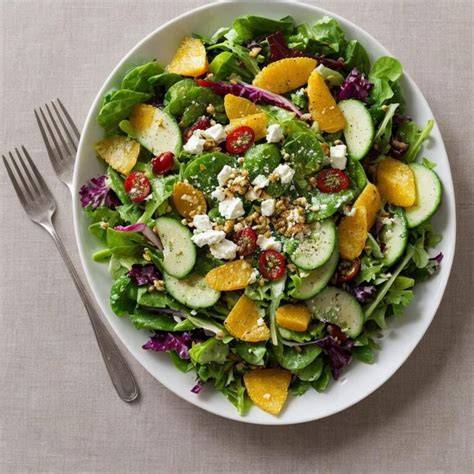 Salat mit Honig-Senf-Dressing
