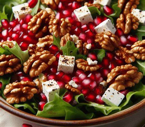 Salat mit karamellisierten Walnüssen