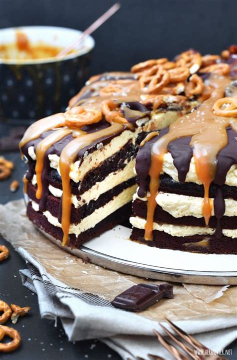 Salted Caramel Hochzeitstorte mit Schokoladencreme