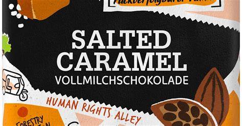 Salted Caramel Vollmilchschokolade bei Lidl im Regal