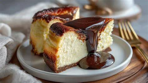 San Sebastian Cheesecake mit karamellisierter Oberfläche