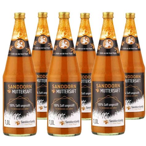 Sanddornsaft in kleinen Flaschen