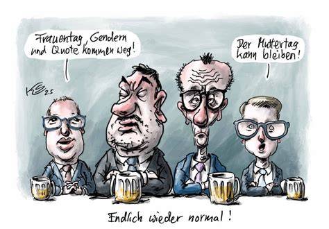 Satirische Karikatur: Jemand zieht eine Person durch den Kakao