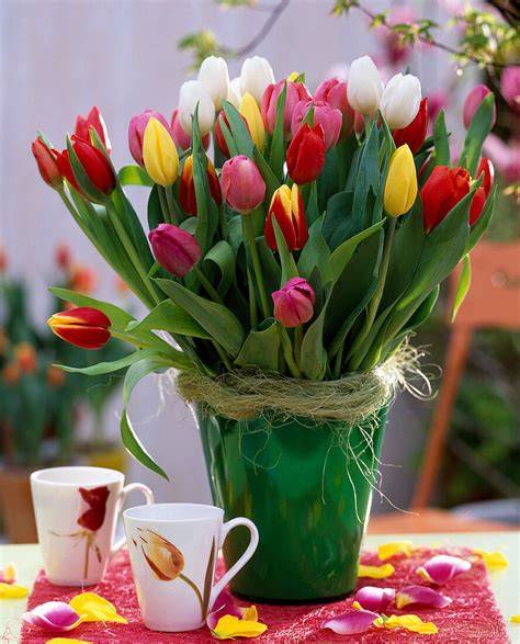 Schöne Tulpensträuße als Deko-Idee und nach erfolgreicher Rettung
