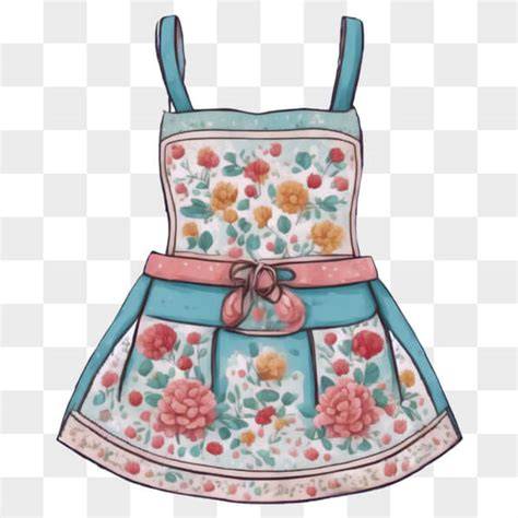 Schürze mit Blumenmuster und Schleife