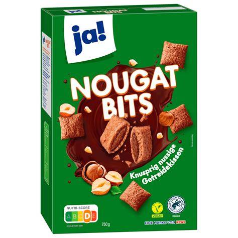 Schüssel mit Nougat Bits und Zutatenlayout