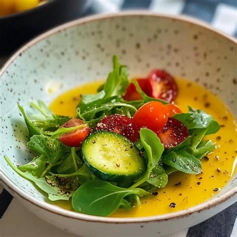 Schüssel mit selbstgemachtem Honig-Senf-Dressing