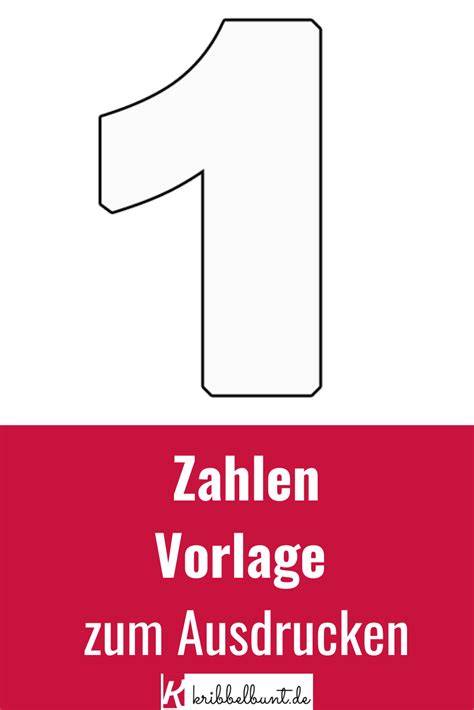 Schablone für Zahlenkuchen auf DIN-A4 Papier
