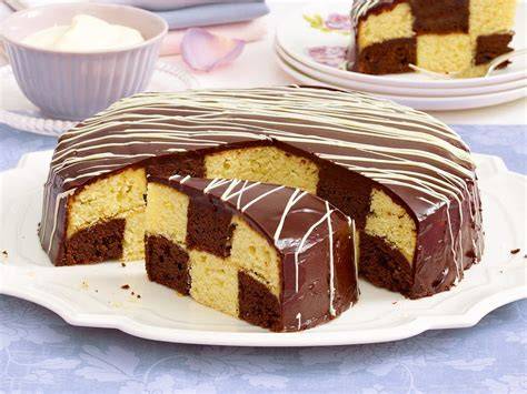 Schachbrettkuchen Aufbau
