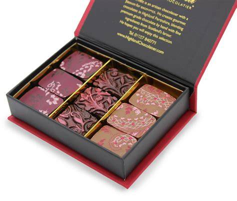 Schachtel mit Trennstegen für Pralinen