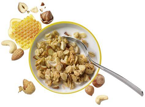 Schale Müsli mit Honig und Nüssen