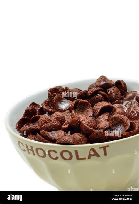 Schale Schoko Cornflakes mit Milch und Obst