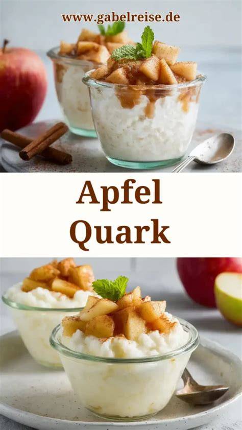 Schalen mit Quarkcreme, darauf Apfel-Zimt-Kompott und Minze