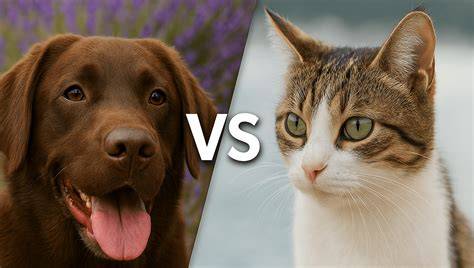 Schaubild: Unterschied Verdauungstrakt Katze (Fleischfresser) vs. Hund (Allesfresser)