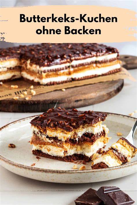 Schema: Aufbau eines Kuchens ohne Backen (Boden, Creme, Dekor)