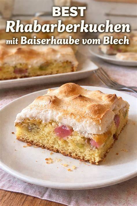 Schema: Baiserhaube auf Rhabarberkuchen - Schichtaufbau und Backzeiten