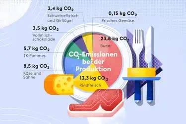 Schema: CO2-Bilanz und Lebenszyklen von Lebensmitteln