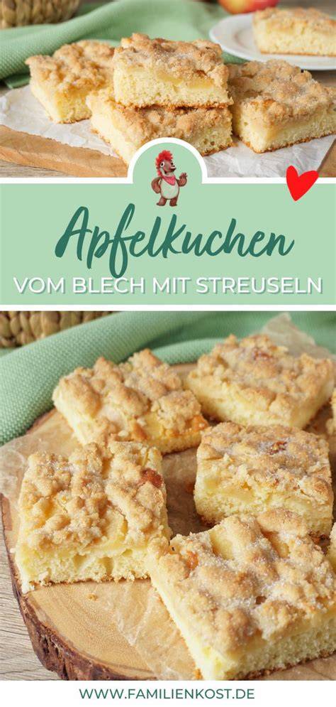 Schema: Ein-Teig-Methode - 2/3 als Boden, Äpfel, 1/3 als Streuseldecke