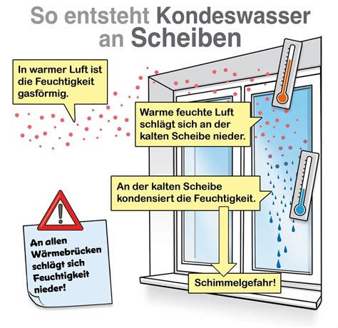 Schema: Gekipptes Glas, Entstehung von Kondenswasser durch heißen Dampf
