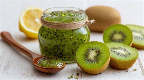 Schema: Geschmackskomponenten einer Kiwi-Marmelade mit Alkohol