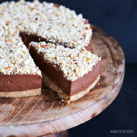 Schema: No-bake Nutella-Käsekuchen mit Boden, Mousse, Ganache