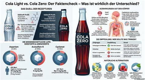 Schema: Süßstoffe in Cola Light und Cola Zero