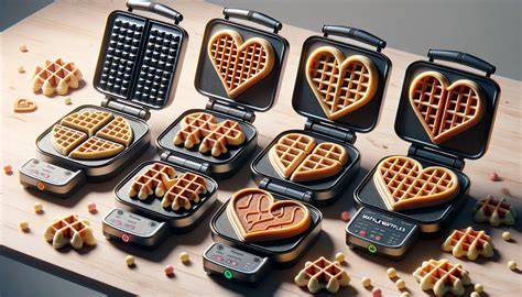 Schema: Waffeleisen richtig fetten und Teigmenge dosieren